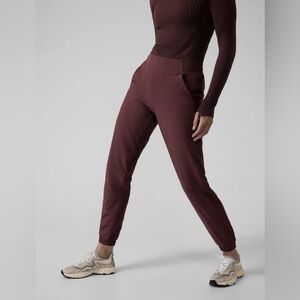 Athleta Brooklyn Lined Fleece Jogger Maroon Women’s 14 TALL